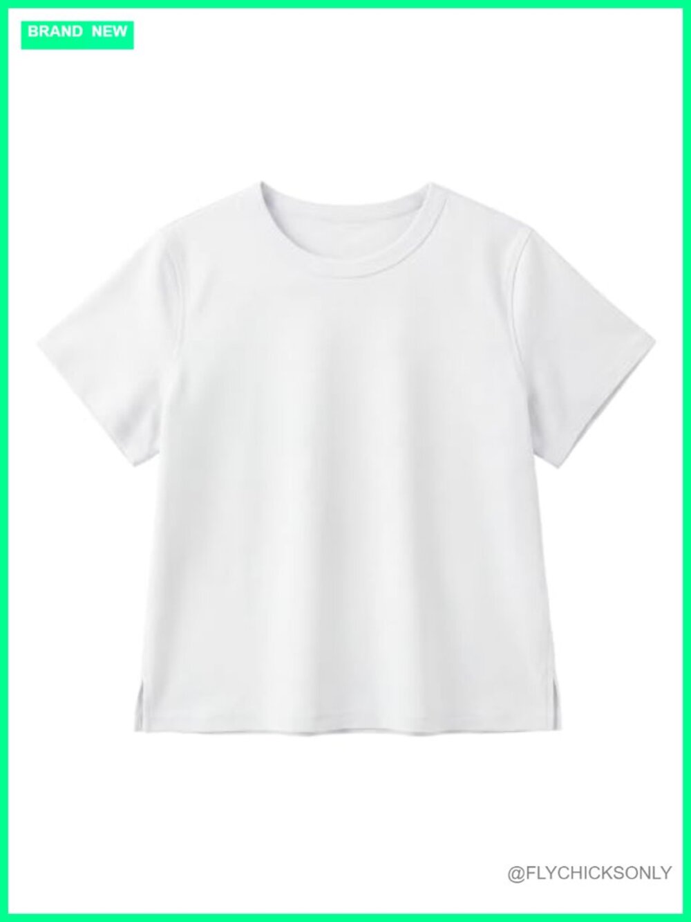 Women Cotton Short Sleeve Boxy Crop T-Shirt Crewneck Casual Basic Tee
